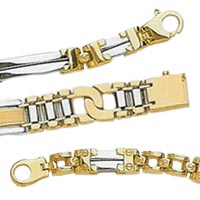 Men's Fancy Two Tone Gold Bracelets