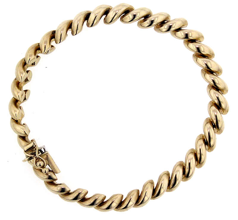 14k Italian Gold San Marco Bracelet - 5mm - JewelryCircle.com
